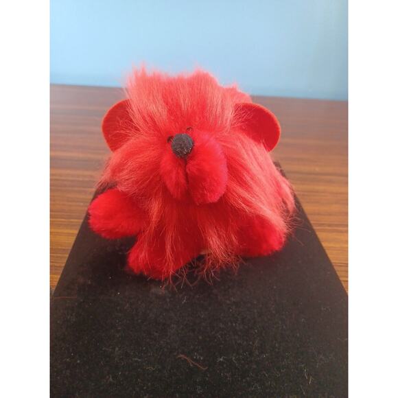 Vintage Acme Red Plush Lion Bear Fuzzy Approx. 5 Inch - Picture 3 of 8